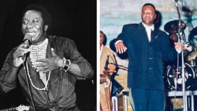 Tabu Ley Rochereau et Papa Wemba, deux légendes de la Rumba congolaise.